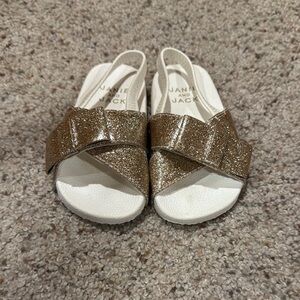 Janie and Jack Gold Glitter Sandals Size 5